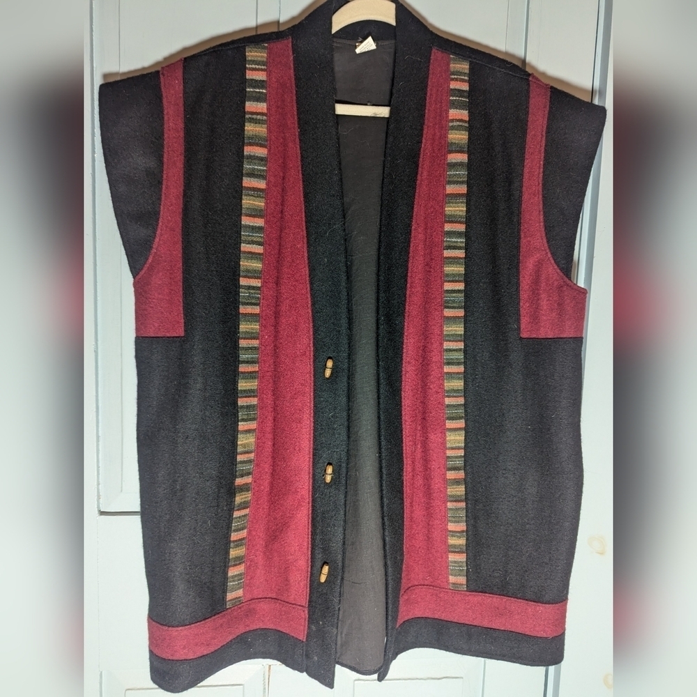 Nepal wool vest Boho winter hippie thick heavy warm